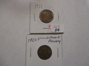 lot 30 image: 1911 & 1921-S Lincoln Cents