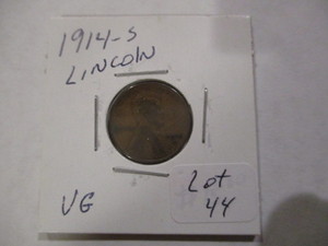 lot 44 image: 1914-S Lincoln Wheat Penny