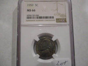 lot 56 image: 1959 NGC MS66 Jefferson Coin