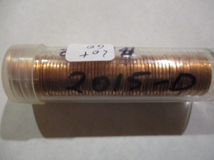 lot 60 image: Roll of (50) 2015-D Lincoln Pennies