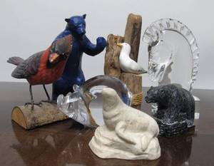 lot 39 image: Group of Carved Stone etc Figures