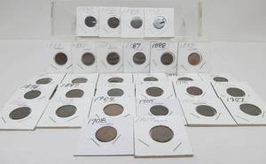 lot 56 image: Lot of 30 US Indian Head Pennies 1880-1909 Complete Run