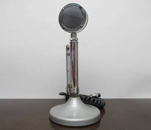 lot 87 image: Very Cool Vintage Chrome Microphone wStand
