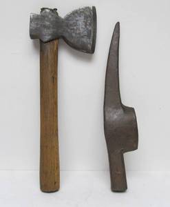 lot 92 image: Antique Pickaxe Head & Hatchet