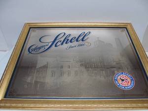 lot 101 image: Vintage SCHELL New Ulm, Minn Advertising Beer Mirror Sign