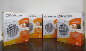 lot 134 image: Lot of 4 Unused COMFORT ZONE Compact HeatersFans