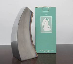lot 173 image: New in Box Cec LePage Cast Aluminum Modern Art Vase