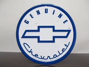 lot 202 image: Embossed Round Metal Chevrolet Advertising Sign