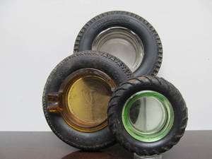 lot 236 image: Group of 3 Vintage Tire Advertising Ashtrays