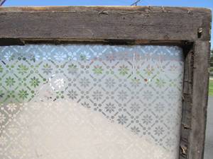lot 303 image: Large Antique Etched Glass Window