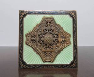 lot 217 image: Beautiful Antique Signed Enameled Brass Box - LENK Austria