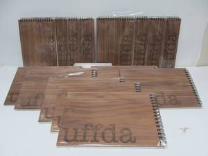 lot 258 image: Lot of Brand New UFFDA Minnesota Wood Covered Notebooks