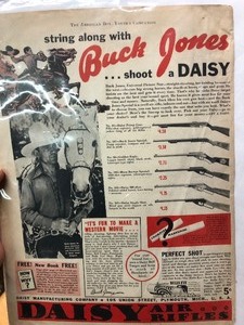 lot 288 image: Fantastic NOS Vintage DAISY BB Gun wGold Barrel & Scope