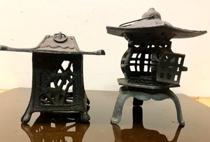 lot 291 image: 2 Cast Iron Oriental Hanging Lanterns