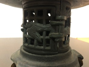 lot 293 image: 2 Cast Iron Oriental Hanging Lanterns