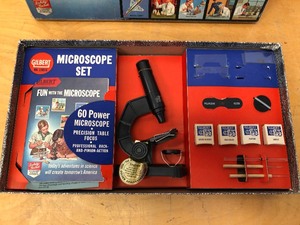 lot 268 image: Unused Vintage Gilbert Microscope  Lab Set