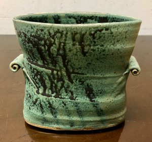 lot 346 image: Excellent Signed JO SEVERSON Green Art Pottery Vase
