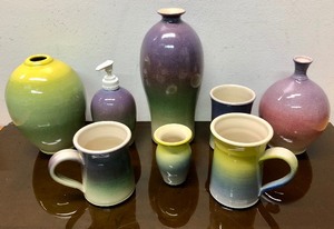 lot 349 image: Large Group of Signed PETER NEWLAND Art Pottery 