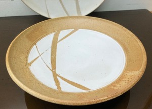 lot 336 image: Pair of Vintage Signed CHARLES HALLING Art Pottery Large Plates or Platters