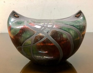 lot 341 image: Beautiful Signed J ANDERSON Raku Art Pottery Vase