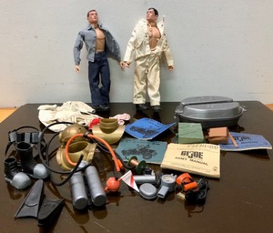 lot 345 image: 2 Vintage GI JOE Action Figures wMany Accessories