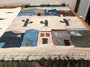 lot 373 image: 2 Vintage Southwestern Saddle Blanket Wall Hangings