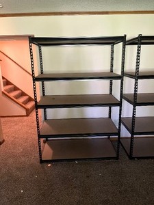 lot 157 image: Nice Group of 5-Tiered Metal Shelves