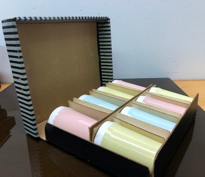 lot 399 image: NOS Vintage THERMO SERV Multi-Color Mide Century Tumbler Set 