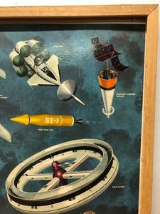 lot 418 image: Very Cool Vintage 1950s-60s Atomic Style SPACE AGE Framed Poster