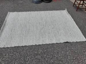 lot 5 image: Wool Rug (CreamGreyBlack) 88x60
