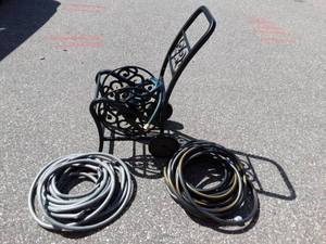lot 12 image: Like New Hose Reel & 2-Hoses