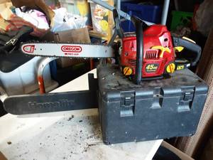 lot 13 image: Homelite Chain Saw-Timberman 45cc With 20 Bar & Case