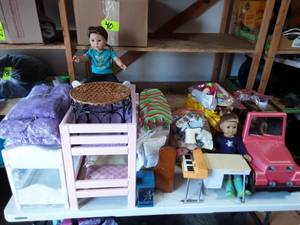 lot 26 image: Large Lot Of American Girl Dolls & Accessories