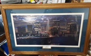 lot 55 image: Minneapolis By Moonlight By Darrell Wirkkula Signed & Numbered 27x42