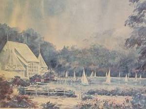 lot 75 image: On the lake - by Lou Roman Framed Print of Lake Harriet