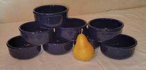 lot 41A image: Set of 8 Navy Blue Cereal Bowls