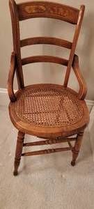 lot 120 image: Victorian Cane Seat Oak Chair