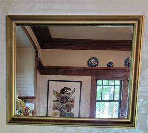 lot 20 image: Matte Gold Gilt Wall Mirror