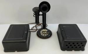 lot 39 image: Antique Western Electric Candle Stick Telephone & More (VERY COOL PIECE)