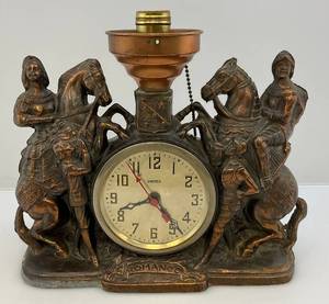 lot 42 image: Vintage 1930s United Romance Clock & Light (Light Works, Clock Needs Help)