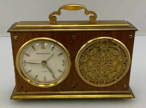 lot 45 image: Vintage Remembrance 8 Day Alarm Music Box Clock Swiss Made ( Non Working)