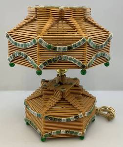 lot 57 image: Vintage Ornate Popsicle Stick Lamp (VERY COOL)