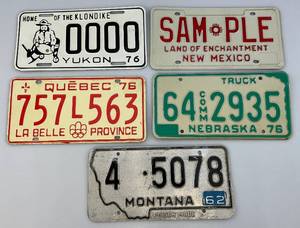 lot 80 image: Vintage Misc. License Plates