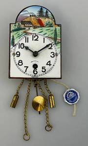 lot 88 image: Vintage German Miniature Enamelled Wall Clock