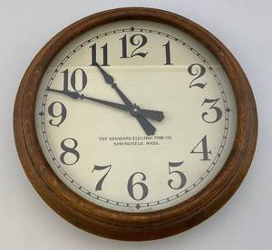 lot 92 image: Vintage Standard Electric Time Co. Slave Wall Clock