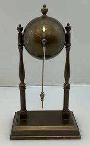 lot 123 image: Unique Vintage GCC Worlds Fair Baseball Wind Up Pendulette Clock (NO Key Un-tested)