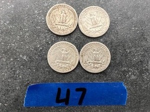 4) 1950S WASHINGTON QUARTERS 90% SILVER