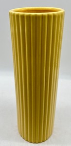 lot 30 image: HAEGAR Pottery Vase - Ribbed Yellow