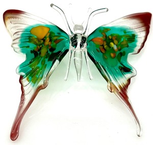 lot 42 image: Murano Style Blown Glass Butterfly Figurine