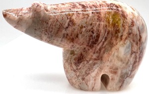 lot 45 image: Natural Onyx Stone Bear and Vase  Cup